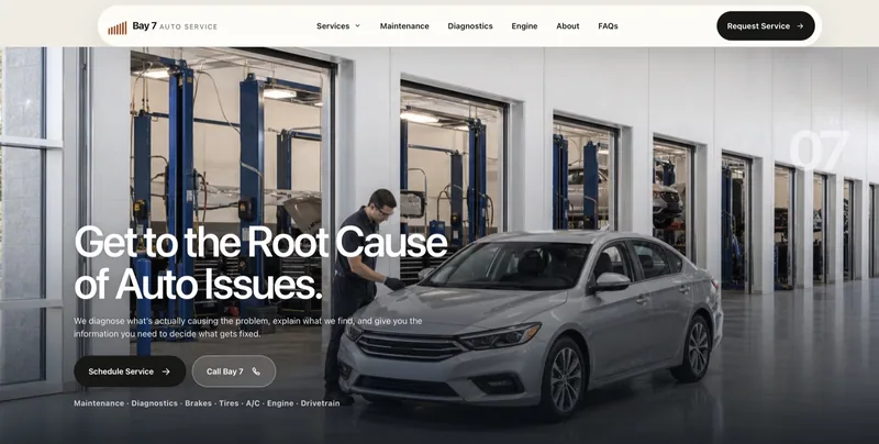 Bay 7 Auto Service website