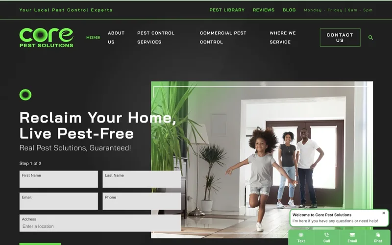 Previous Core Pest Solutions website